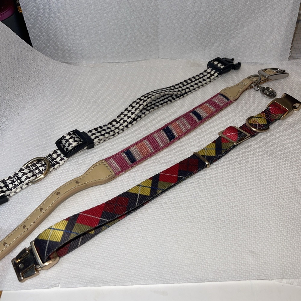 Dog Collars Set Of 3 For‎ Size Small To Medium Adjustable 12"-20" Never Used